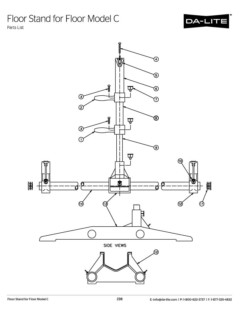 Floor Model C - complete tube assembly for floor stand 57697